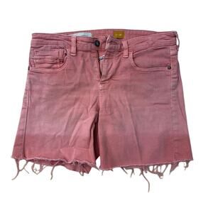 Pilcro & Letterpress Anthropologie Women's Cut Off Denim Shorts Pink salmon 28